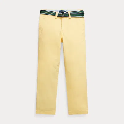 Ralph Lauren Kids' Slim Fit Flex Abrasion Twill Trouser In Yellow