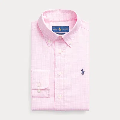 Ralph Lauren Kids' Slim Fit Gingham Cotton Dress Shirt In Pink Multi