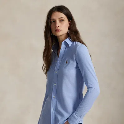 Polo Ralph Lauren Slim Fit Knit Cotton Oxford Shirt In Blue