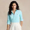 Polo Ralph Lauren Slim Fit Knit Cotton Oxford Shirt In Turquoise Nova