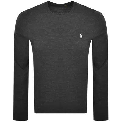Ralph Lauren Slim Fit Ls T Shirt Black In Gray