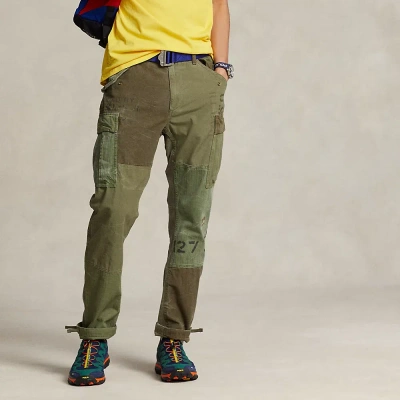 Ralph Lauren Slim Fit Patchwork Cargo Pant In Patched Olive
