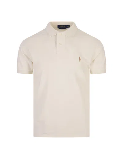 Ralph Lauren Slim-fit Polo Shirt In White Piqué