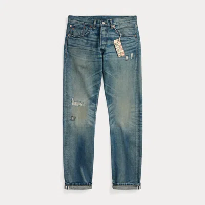 Ralph Lauren Slim Fit Ridgway Selvedge Jean In Ridgway Wash In Blue