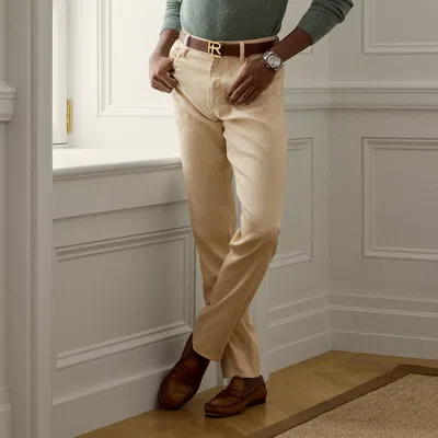 Ralph Lauren Slim Fit Stretch Linen-cotton Jean In Vintage Cream In Neutral
