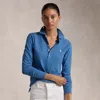 Polo Ralph Lauren Slim Fit Stretch Long-sleeve Polo Shirt In Petrol Blue