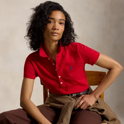 Polo Ralph Lauren Slim Fit Stretch Polo Shirt In Red/navy In Multi