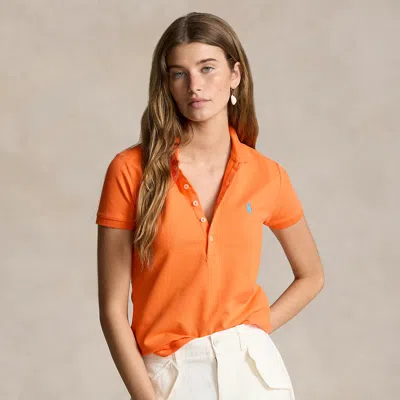 Polo Ralph Lauren Slim Fit Stretch Polo Shirt In Resort Orange
