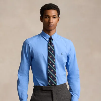 Ralph Lauren Slim Fit Stretch Poplin Shirt In Blue