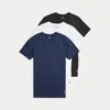 Polo Ralph Lauren Slim Fit Wicking Crew 3-pack In Navy/white/black