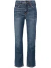 Ralph Lauren Slim-leg Cotton Cropped Jeans In Blue