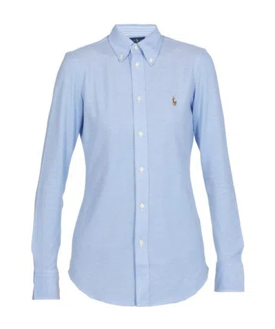 Polo Ralph Lauren Long Sleeve Linen Shirt Harbor Island Blue For Women