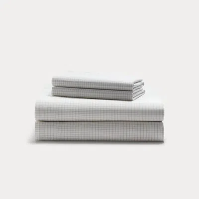 Polo Ralph Lauren Sloane Cotton Percale Checked Sheet Set In Grey