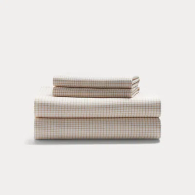 Ralph Lauren Sloane Cotton Percale Checked Sheet Set In Hemp