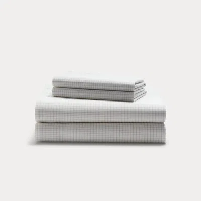 Ralph Lauren Sloane Cotton Percale Checked Sheet Set In Grey In Gray