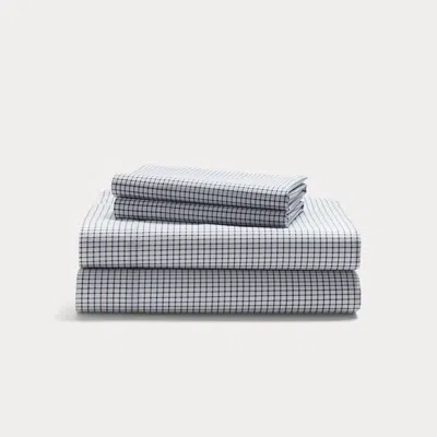 Ralph Lauren Sloane Cotton Percale Checked Sheet Set In Blue