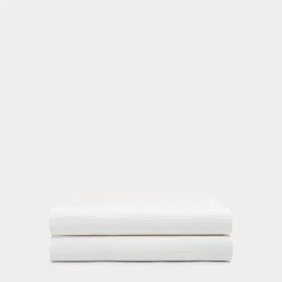 Ralph Lauren Sloane Cotton Percale Sheet Set In White