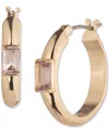 Ralph Lauren Small Baguette Stone Hoop Earrings, 0.8"
