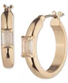 Ralph Lauren Small Baguette Stone Hoop Earrings, 0.8" In Gold