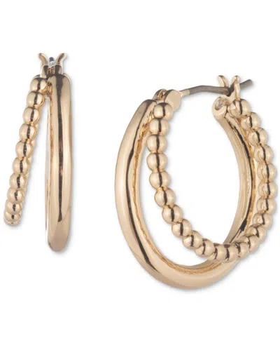 Ralph Lauren Small Beaded Split Hoop Earrings, 0.58" In Gold