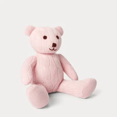 Ralph Lauren Babies' Small Cable Cashmere Bear In Pink