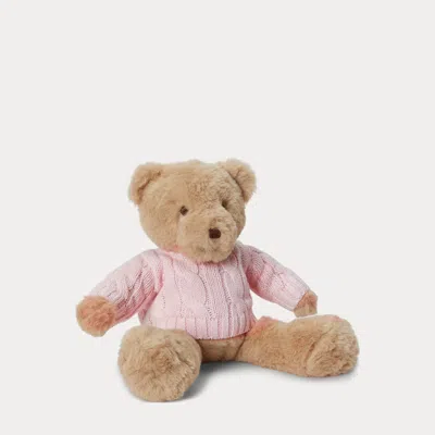 Ralph Lauren Babies' Small Cable-sweater Polo Bear In Acacia Pink In Brown