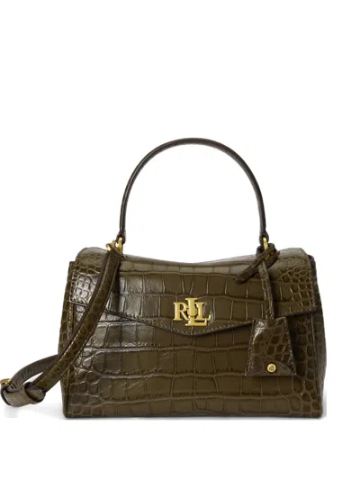 Ralph Lauren Small Croc-embossed Farrah Soft Satchel Bag In Purple