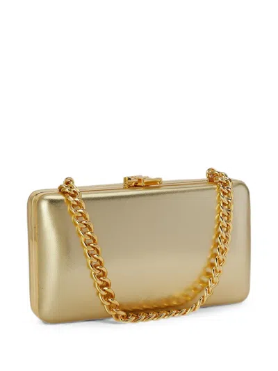 Ralph Lauren Small Franki Metallic Leather Clutch Bag In Gold