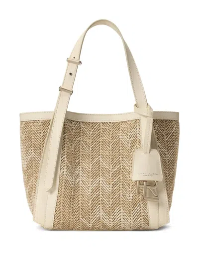 Ralph Lauren Small Jute Tote Bag In Neutrals