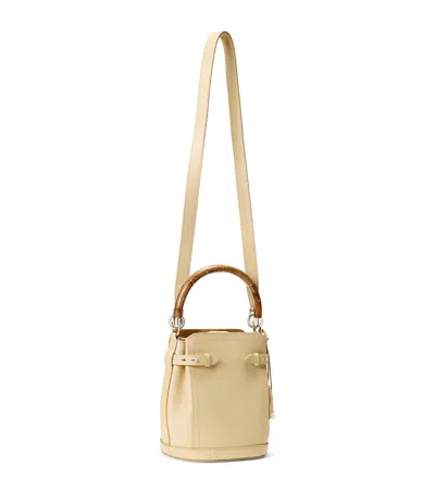 Ralph Lauren Small Leather Rl 888 Bucket Bag In Beige