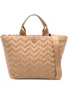 Ralph Lauren Small Logo-plaque Tote Bag In Neutral