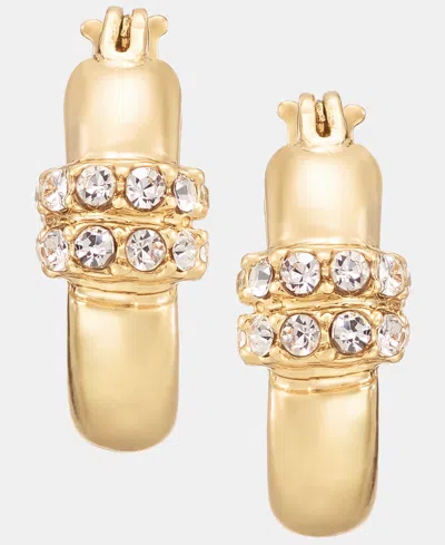 Ralph Lauren Small Pave Hoop Earrings In Gold
