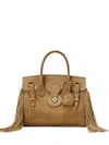Ralph Lauren Small Ricky 27 Fringed Leather Tote Bag