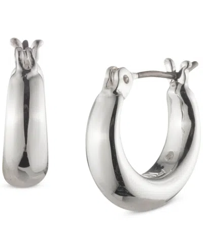 Ralph Lauren Small Sculpted Hoop Earrings, 0.5" In Silver