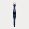 Polo Ralph Lauren Small Stirrup Alligator Watch Strap In Navy