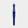 Polo Ralph Lauren Small Stirrup Alligator Watch Strap In Royal Blue