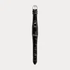 Polo Ralph Lauren Small Stirrup Caiman Watch Strap In Black
