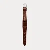 Polo Ralph Lauren Small Stirrup Caiman Watch Strap In Brown