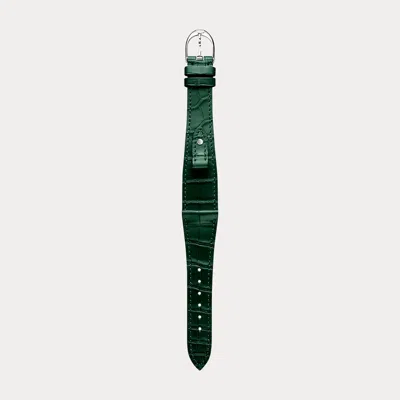 Polo Ralph Lauren Small Stirrup Caiman Watch Strap In Green