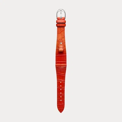 Polo Ralph Lauren Small Stirrup Caiman Watch Strap In Neutral