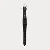 Polo Ralph Lauren Small Stirrup Calfskin Watch Strap In Black