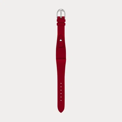 Polo Ralph Lauren Small Stirrup Calfskin Watch Strap In Red
