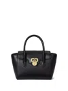 Ralph Lauren Pebbled Leather Small Tanner Satchel In Black