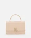 Polo Ralph Lauren Small Top Handle Crossbody Leather Bag In Beige