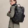Ralph Lauren Smooth Leather Backpack In Black