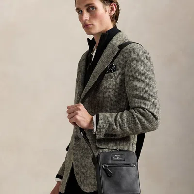 Ralph Lauren Smooth Leather Crossbody Bag In Black