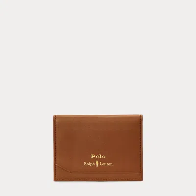 Ralph Lauren Smooth Leather Folded Card Case In Brown