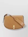 Ralph Lauren Smooth Leather Shoulder Bag With Adjustable Strap In Nude