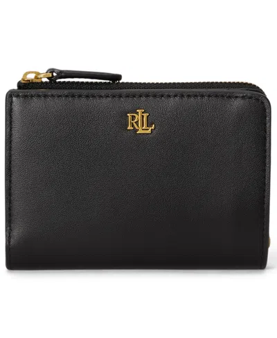 Ralph Lauren Smooth Leather Small Bifold Wallet In Black