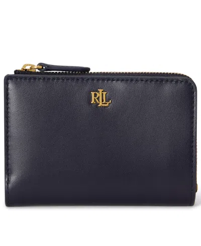 Ralph Lauren Smooth Leather Small Bifold Wallet In Lauren Navy